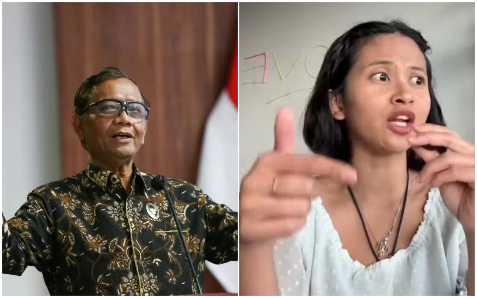 Mahfud MD dan Dwi Sasetyaningtyas.