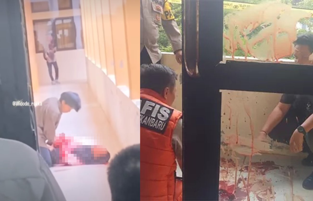 Video pembacokan mahasiswi di UIN Suska Riau viral di media sosial.