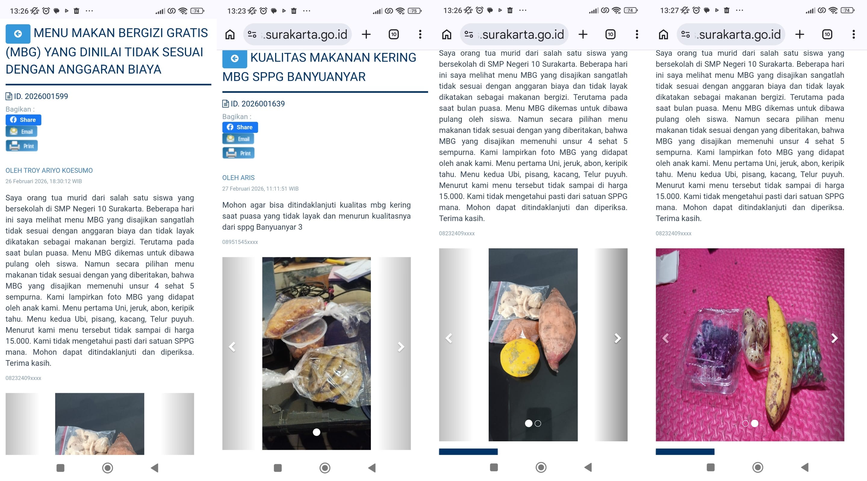 ULAS Solo menerima banyak keluhan soal menu MBG kering selama Ramadan 2026.