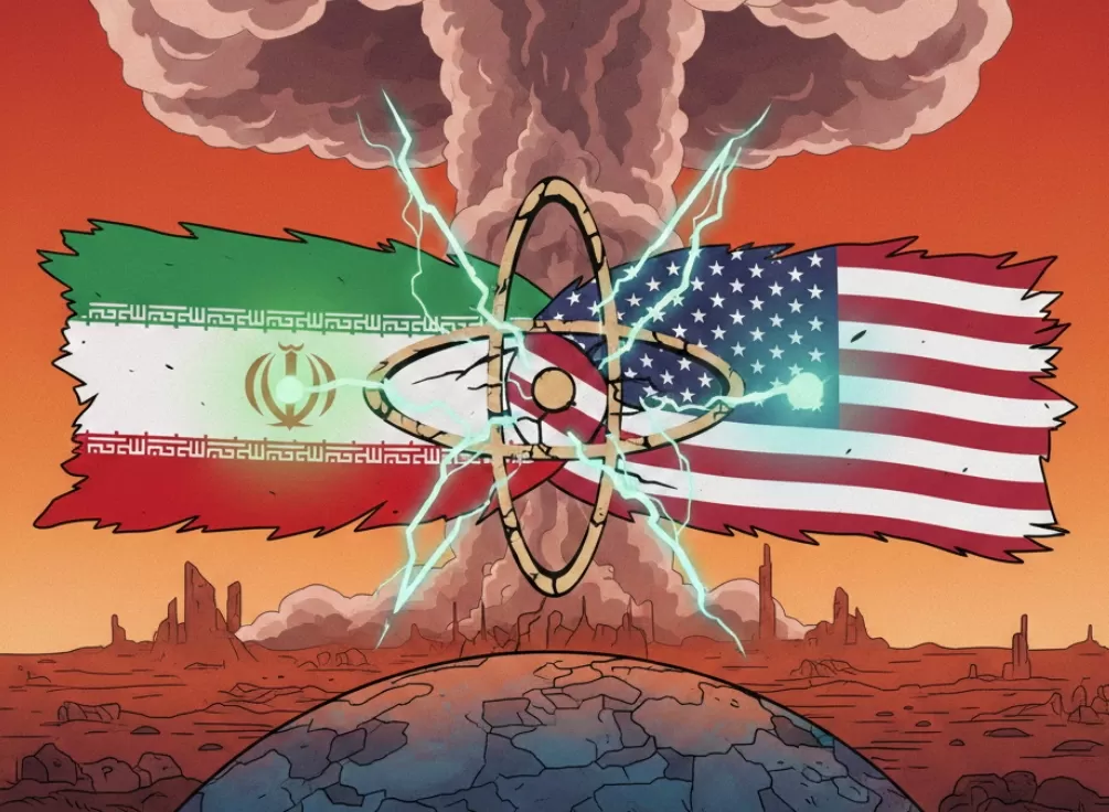 Ilustrasi peperangan Iran dan AS.