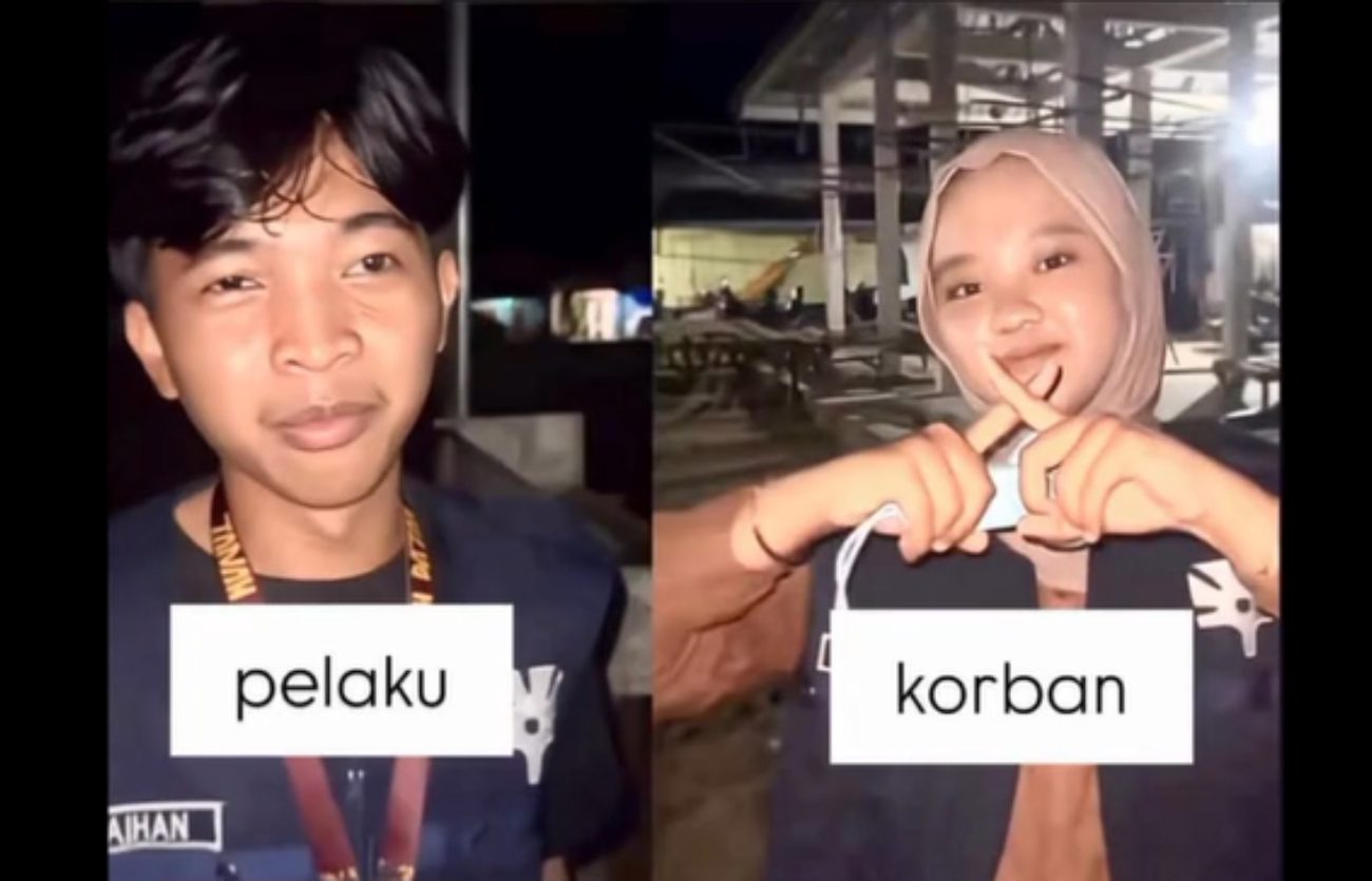 Pelaku dan korban kasus pembacokan di UIN Suska Riau.