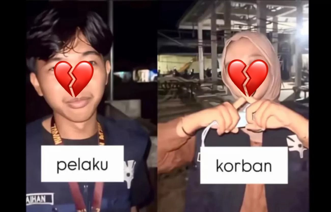 Pelaku dan korban kasus pembacokan di UIN Suska Riau. 