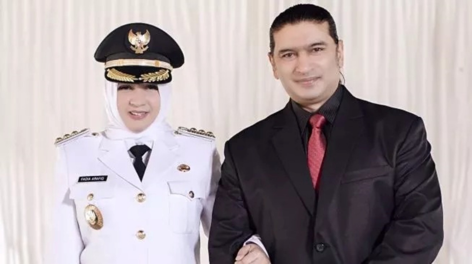 Potret Fadia Arafiq dan suami Ashraff Abu. 