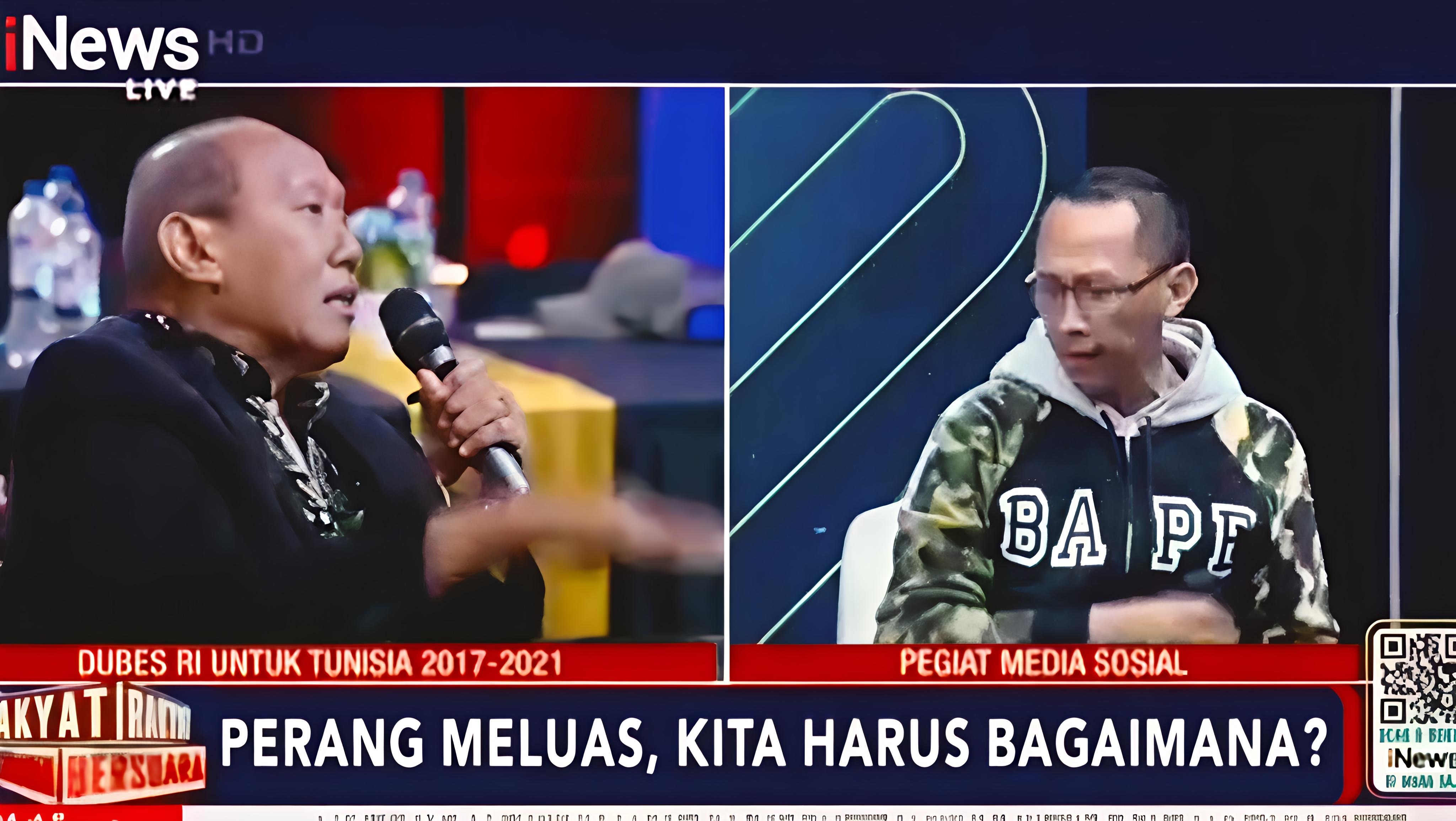 Perdebatan Eks Dubes Tunisia, Prof. Dr. Ikrar Nusa Bhakti dengan pegiat media sosial, Permadi Arya alias Abu Janda di INews tv 