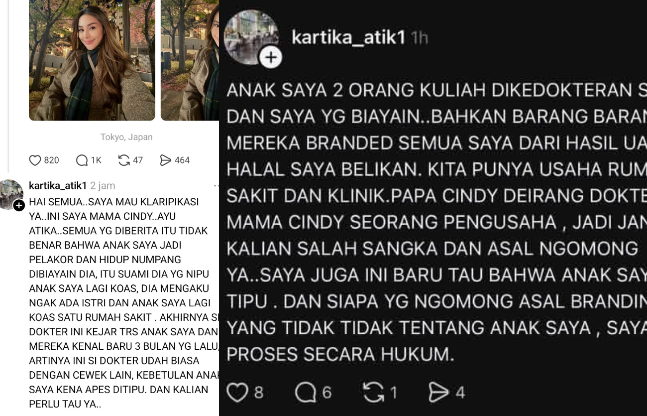 Ibu Cindy Rizap tak terima anaknya dicap pelakor.