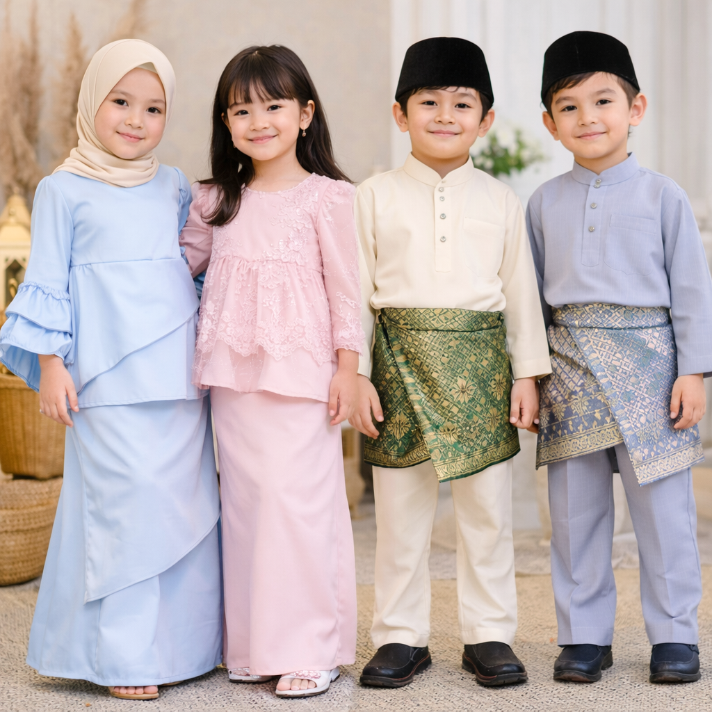 NYAMAN DIPAKAI: Tren outfit untuk anak cewek dan cowok saat merayakan Lebaran tahun ini.