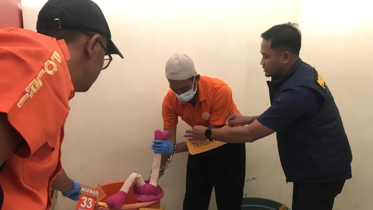Polres Boyolali menggelar rekonstruksi kasus pembunuhan di Karanggede dengan 43 adegan. (ABDUL KOFID FIRNANDA p/SOLOBALAPAN.COM)