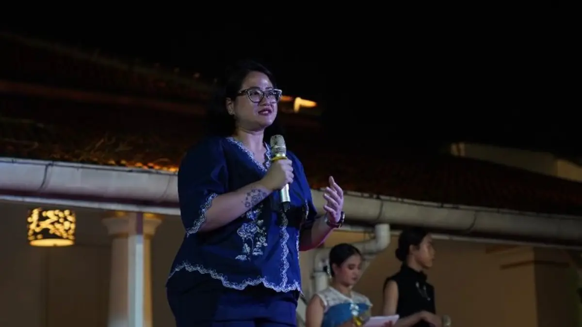 Sambutan Gusti Sura dalam Pentas Triwulan Catha Ambya #9 dan Malam Setu Pon di Pura Mangkunegaran. (DOK: Bayu Aji P./ISI Surakarta)