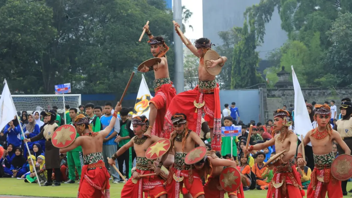 Pembukaan POPDA dimeriahkan dengan berbagai acara, salah satunya tari Budho Yudho. (ALFIDA NURCHOLISAH/SOLOBALAPAN.COM)