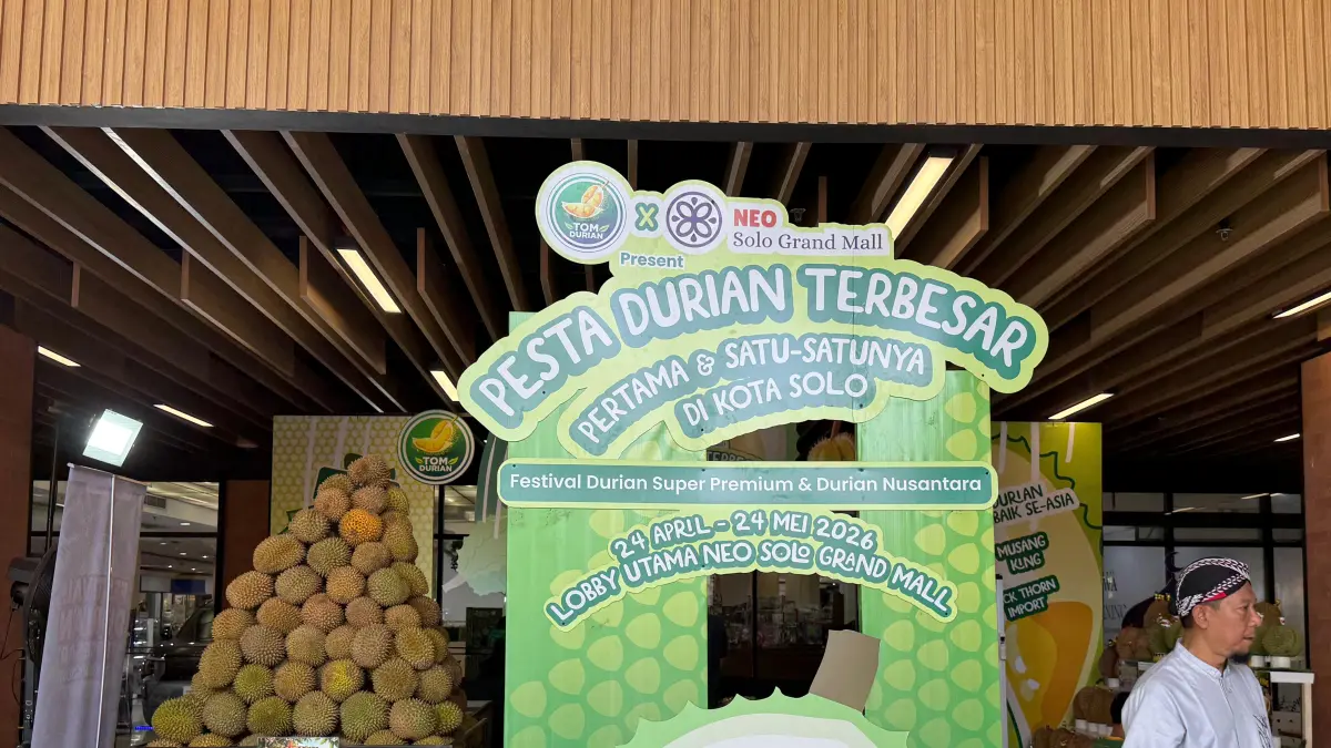 Festival Tom Durian di Solo menghadirkan durian premium hingga lokal nusantara. (Lutfiana Sekar/solobalapan.com)