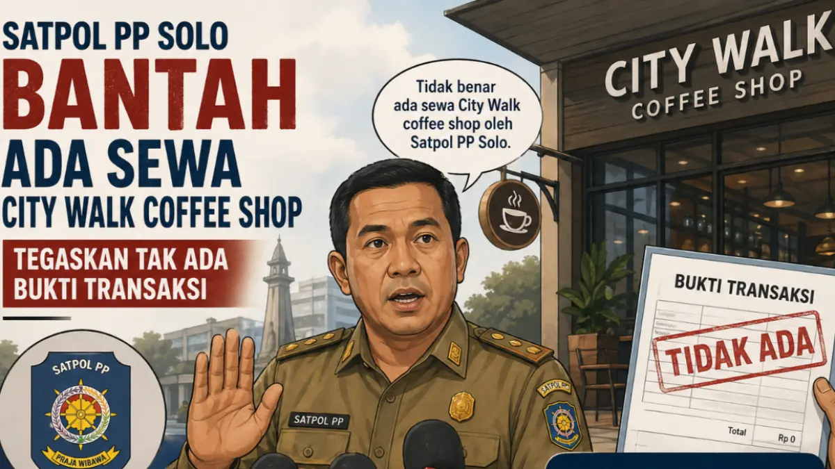 ILUSTRASI : Satpol PP Surakarta memastikan tidak ada praktik sewa ruang publik di City Walk. 