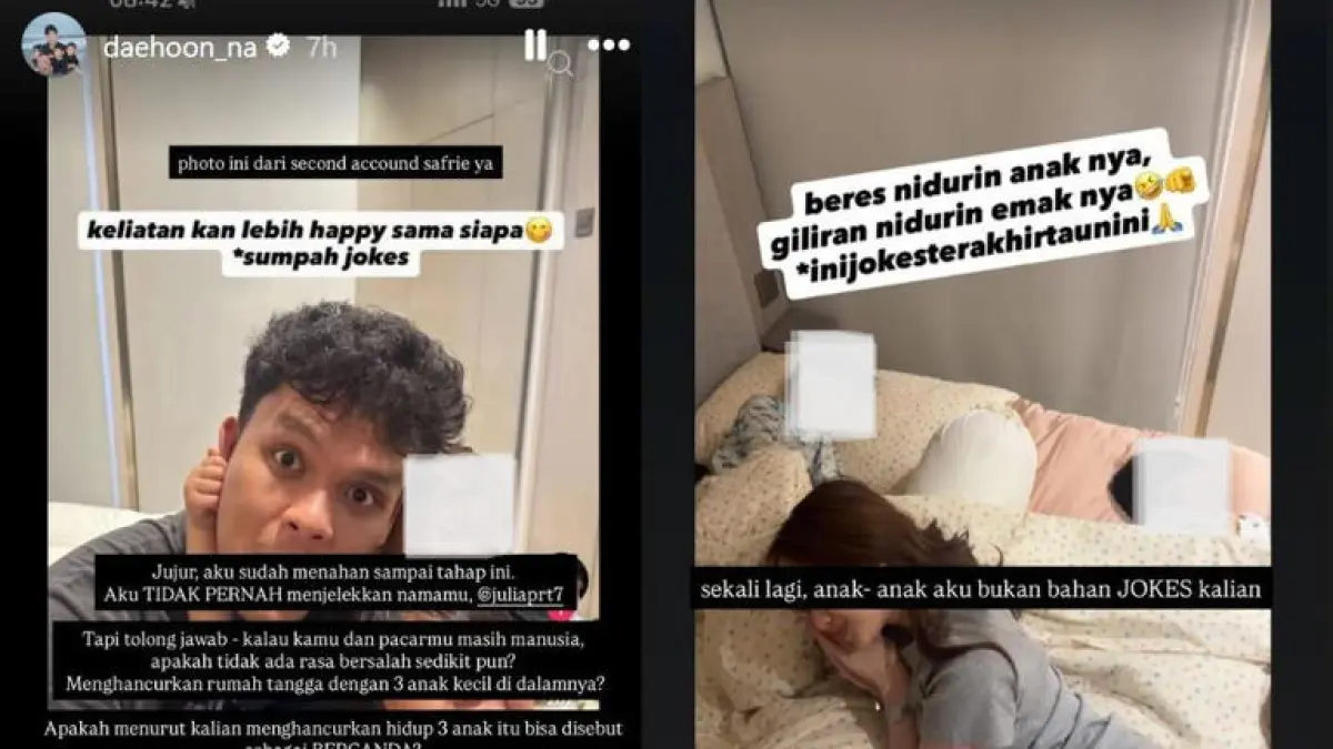  Kolase tangkapan layar story instagram Na Daehoon.