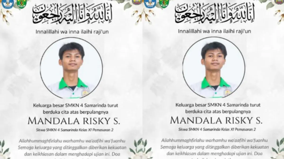  Foto mendiang Mandala Rizky Syahputra, siswa SMKN 4 Samarinda.