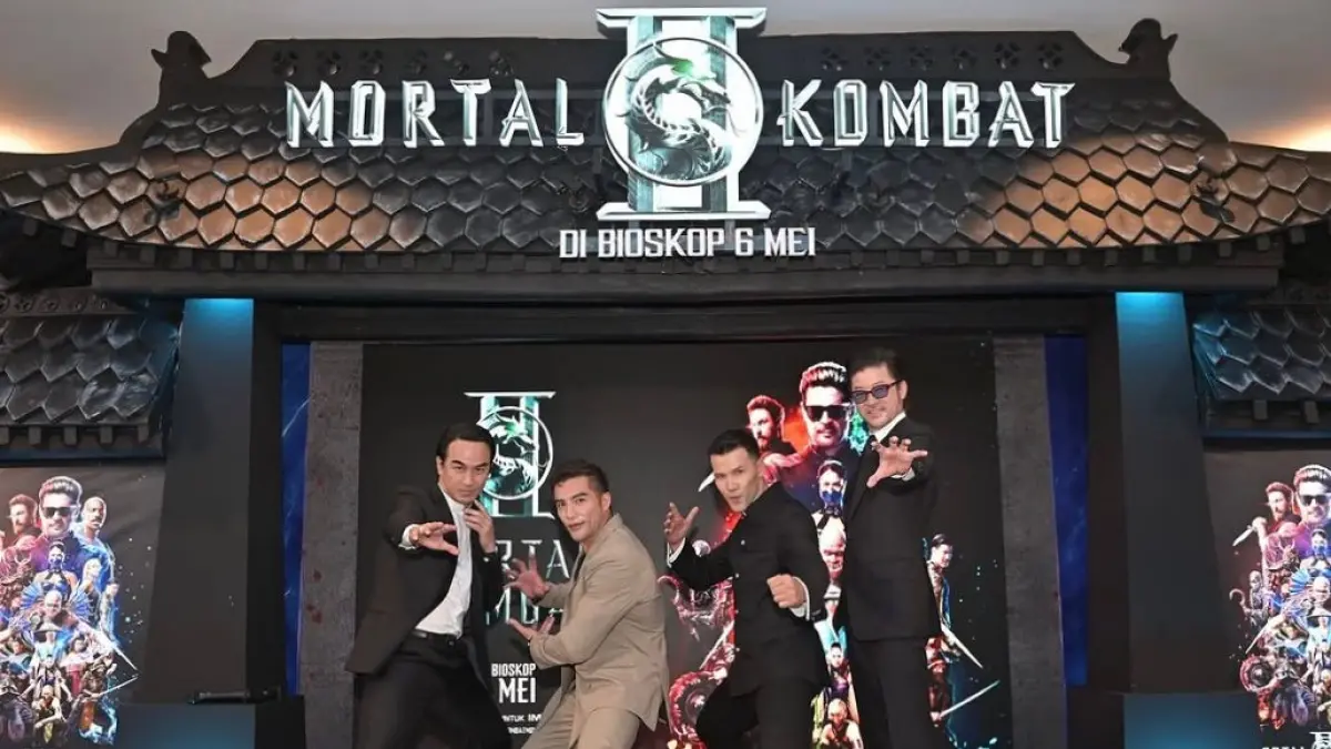 Para pemeran Mortal Kombat di acara Red Carpet dan Fan Screening di Epiwalk Lifestyle, Jakarta (DOK. @warnerbros @mortalkombatmovie @warnerbrosid)