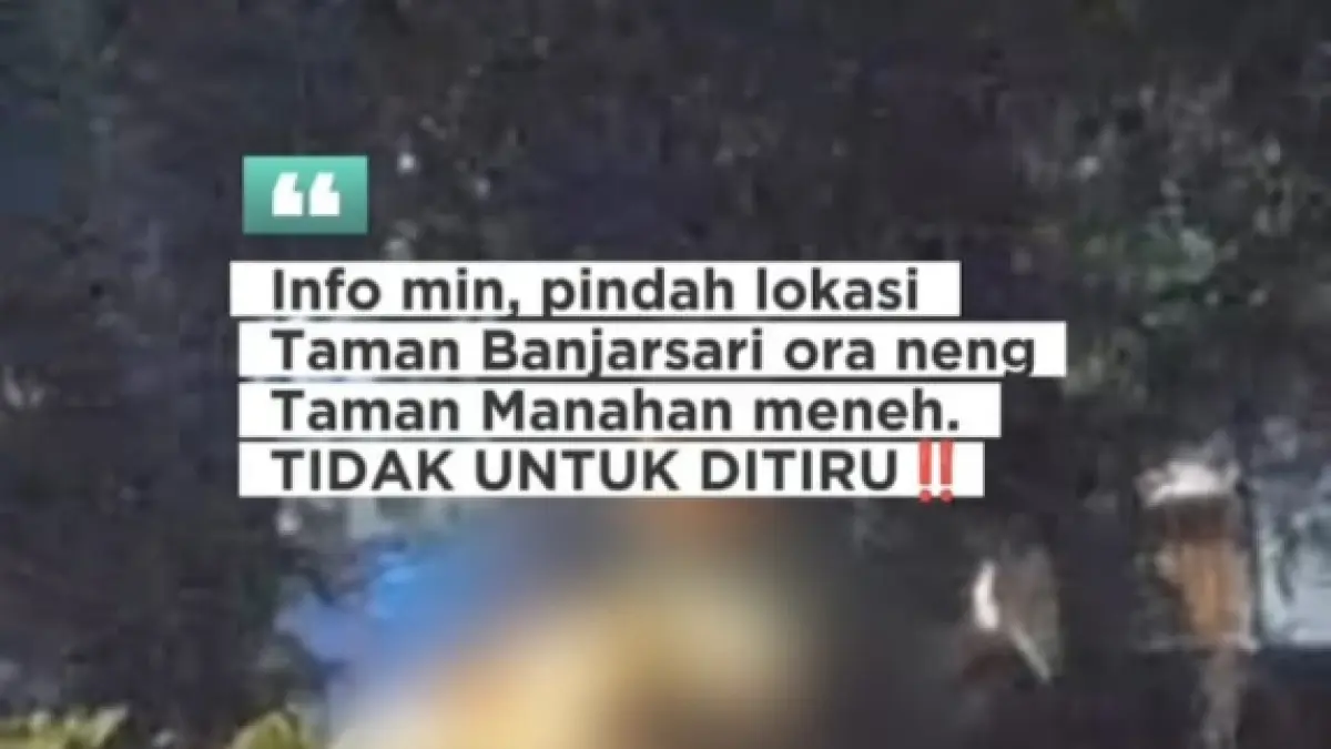 Viral dugaan aksi tak senonoh pasangan muda-mudi di Taman Banjarsari Solo memicu sorotan publik. (SS)
