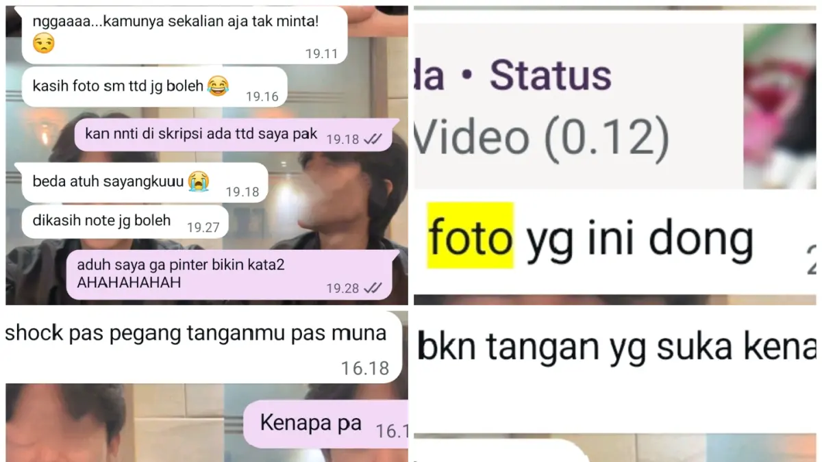 Chat dosen FEBI diduga melecehkan sejumlah mahasiswi lewat pesan genit hingga kontak fisik. (IST)