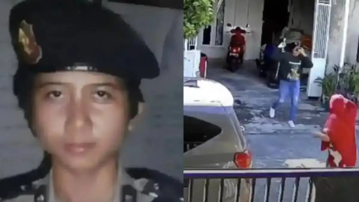 Eks Polwan Yuni Utami Terekam CCTV Pukul Tetangga Pakai Balok Kayu di Sigi.
