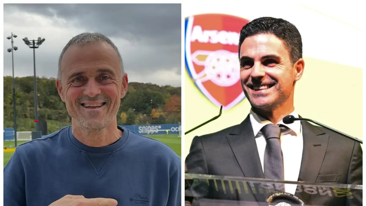 Luis Enrique dan Mikel Arteta memiliki akar yang sama di Barcelona dan kini bersaing memperebutkan trofi Eropa paling bergengsi. (instagram)
