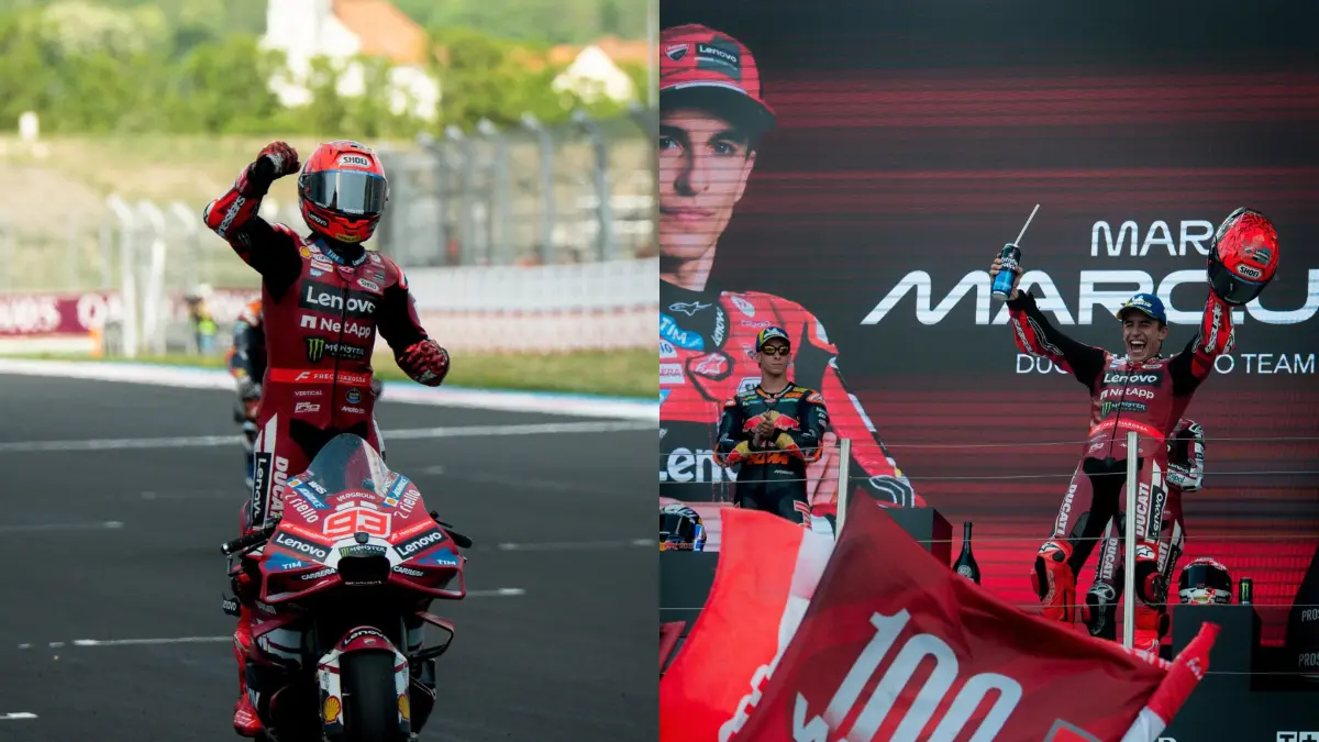 Marc Marquez raih kemenangan ke-100 di MotoGP Hungaria 2026. (Instagram @marcmarquez93)