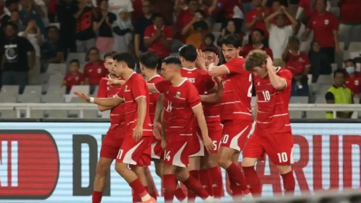 Timnas Indonesia saat menang lawan Oman.