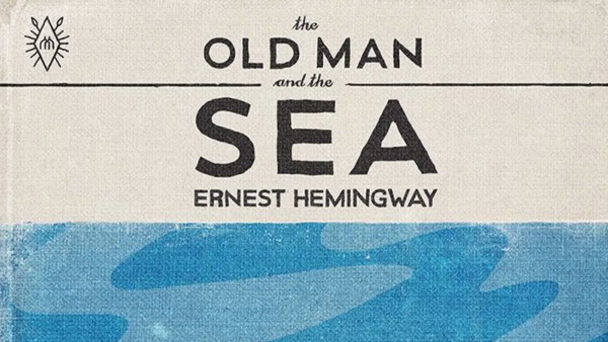 Cover buku The old man and the sea karya Ernest Hemingway. Source: Pinterest 