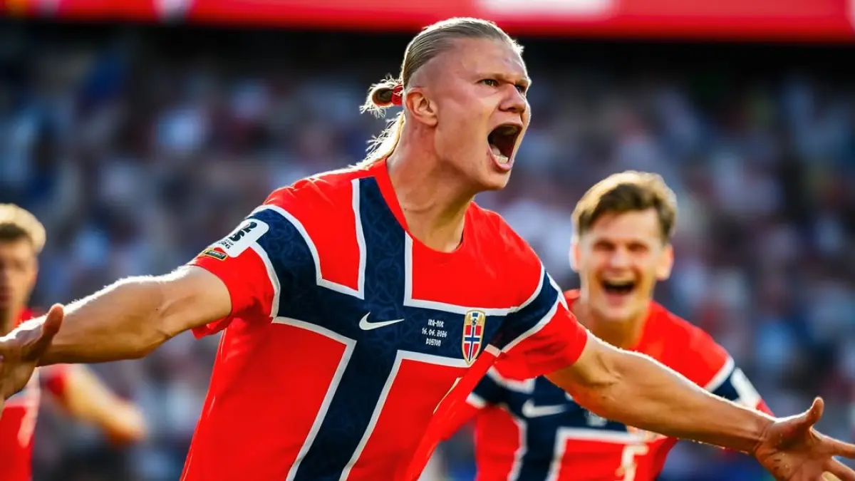 Erling Haaland mencetak dua gol saat Norwegia mengalahkan Irak 4-1 pada laga perdana Piala Dunia 2026. (Dok. erling)
