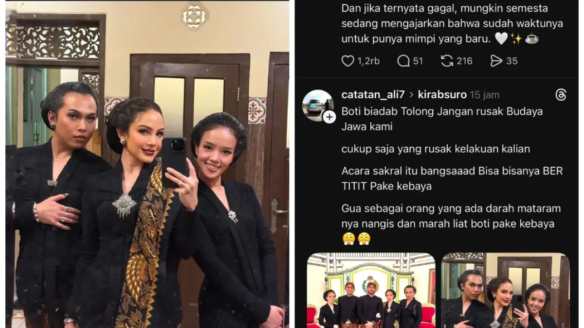 Rahardian M Saputra, Kirab 1 Sura Mangkunegaran, pria pakai kebaya, Pura Mangkunegaran, Kirab Pusaka Malam 1 Sura, viral Solo, Mangkunegaran klarifikasi. (screenshoot)