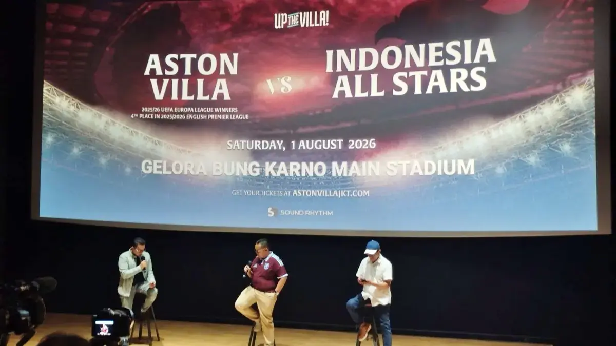Momen jumpa pers Aston Villa. (istimewa)