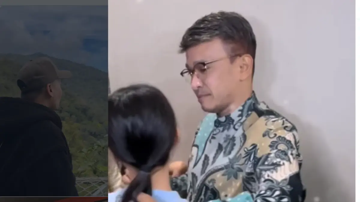 Ruben Onsu lepas rindu bersama kedua putrinya di Bandara sebelum berangkat umroh. (Dok.ruben_onsu)