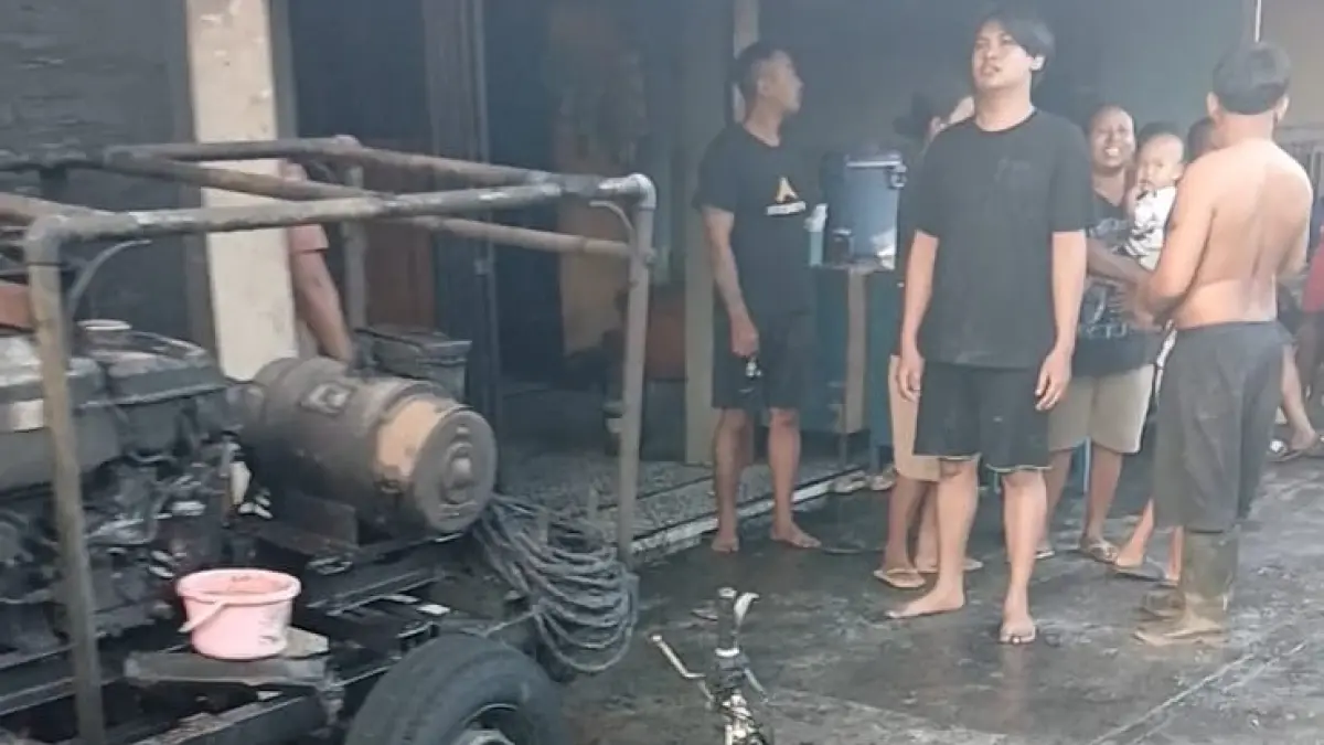 Bangkai motor Thunder setelah terbakar. (IST)