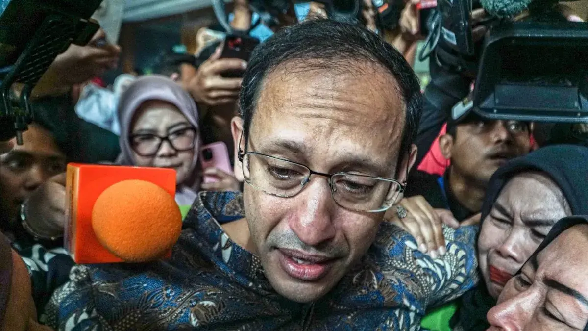Nadiem Anwar Makarim di Gedung Pengadilan Tipikor, Jakarta Pusat, Selasa (30/6/2026). (ANTARA FOTO/Salma Talita/nym)
