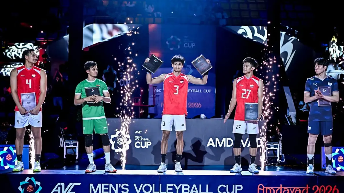Timnas Voli Putra Indonesia sukses menjuarai AVC Men’s Volleyball Cup 2026 setelah melibas Korea Selatan, dan PP PBVSI kucurkan bonus Rp 900 juta. (Dok. avcvolley
)
