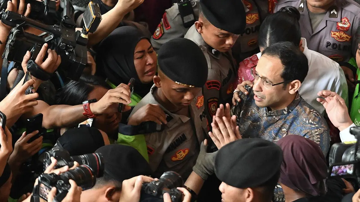 Nadiem Anwar Makarim di Gedung Pengadilan Tipikor, Jakarta Pusat, Selasa (30/6/2026). (ANTARA FOTO/M Risyal Hidayat/agr)