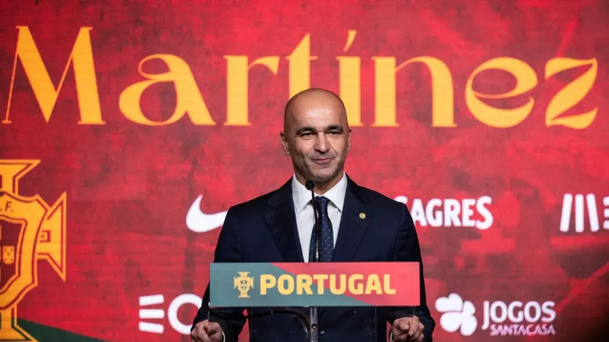 Pelatih Portugal Roberto Martinez berpeluang mencetak rekor unik saat menghadapi Spanyol di babak 16 besar Piala Dunia 2026. (ANTARA/AFP/CARLOS COSTA)