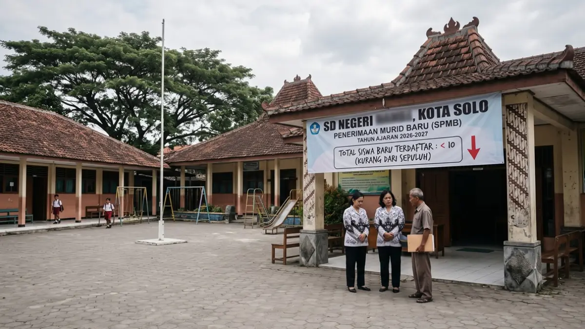 Sejumlah SD Negeri di Solo kekurangan murid, Wali Kota Solo Respati Ardi merespon akan melakukan evaluasi terhadap kepala sekolah yang muridnya sedikit.(ILUSTRASI AI)