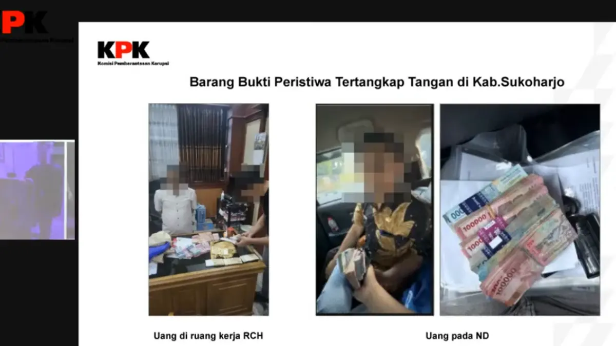 Barang bukti OTT KPK di kasus Bupati Sukoharjo Etik Suryani, (Tangkapan Layar YouTube KPK RI)