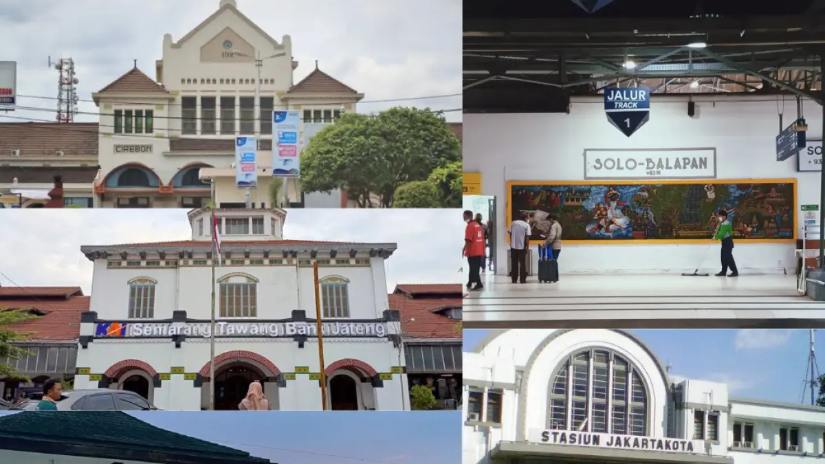 Arsitektur khas dan nilai sejarah menjadikan sejumlah stasiun kereta api di Indonesia tak hanya berfungsi sebagai pusat transportasi, tetapi juga menjadi daya tarik wisata dan fotografi. (Pinterest)