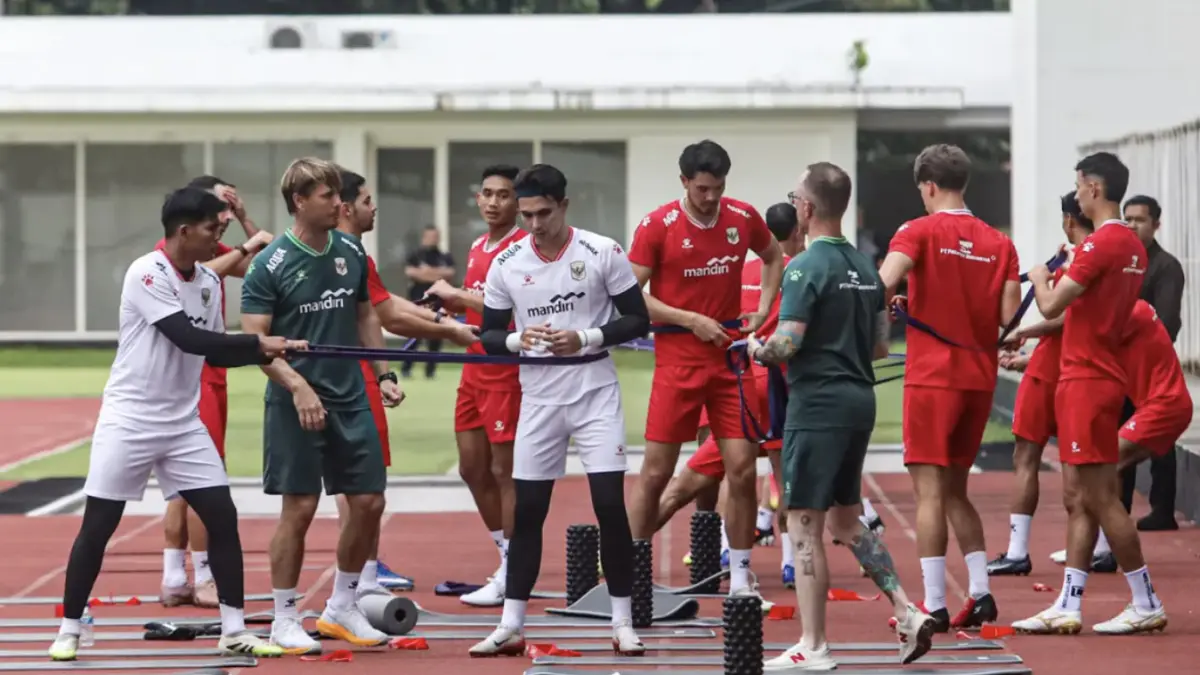 Latihan Timnas Indonesia.