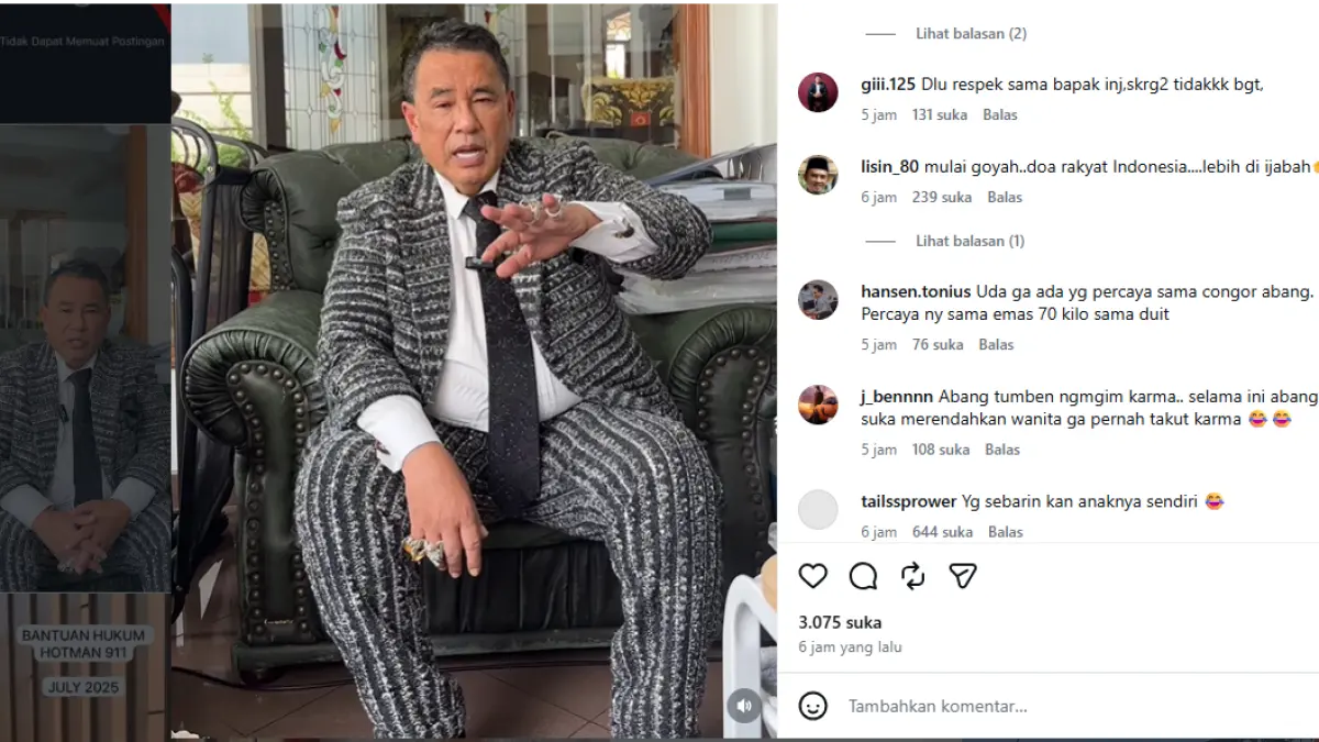 Unggahan permohonan maaf Hotman Paris kepada wartawan. (instagram hotmanparisofficial)
