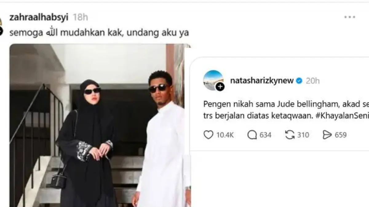 Cuitan Natasha Rizky ingin menikah dengan Jude Bellingham viral di media sosial.