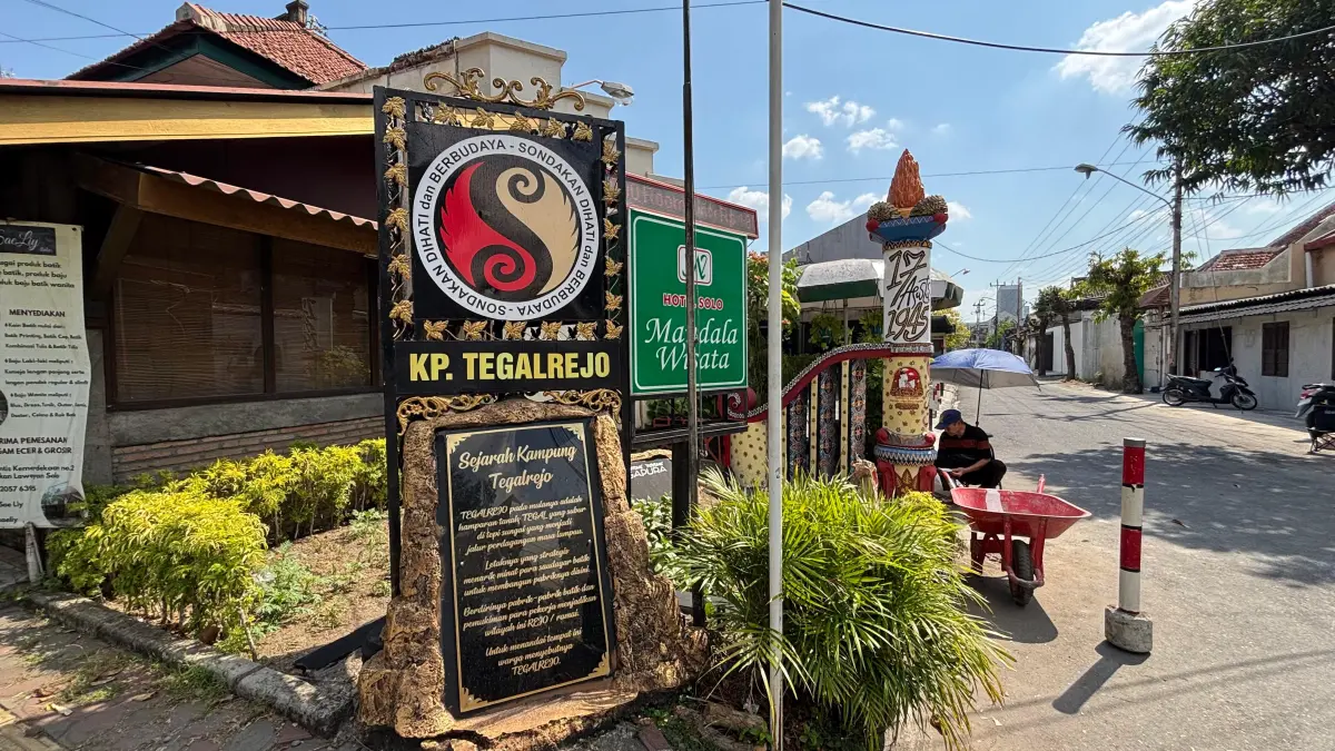 Penanda Kampung Tegalrejo, Laweyan. (Siti Putri/Radar solo)