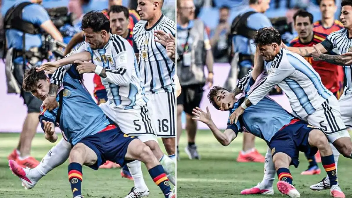 Kericuhan yang terjadi setelah kemenangan Spanyol di Final Piala Dunia FIFA 2026 (Instagram @espnfc)