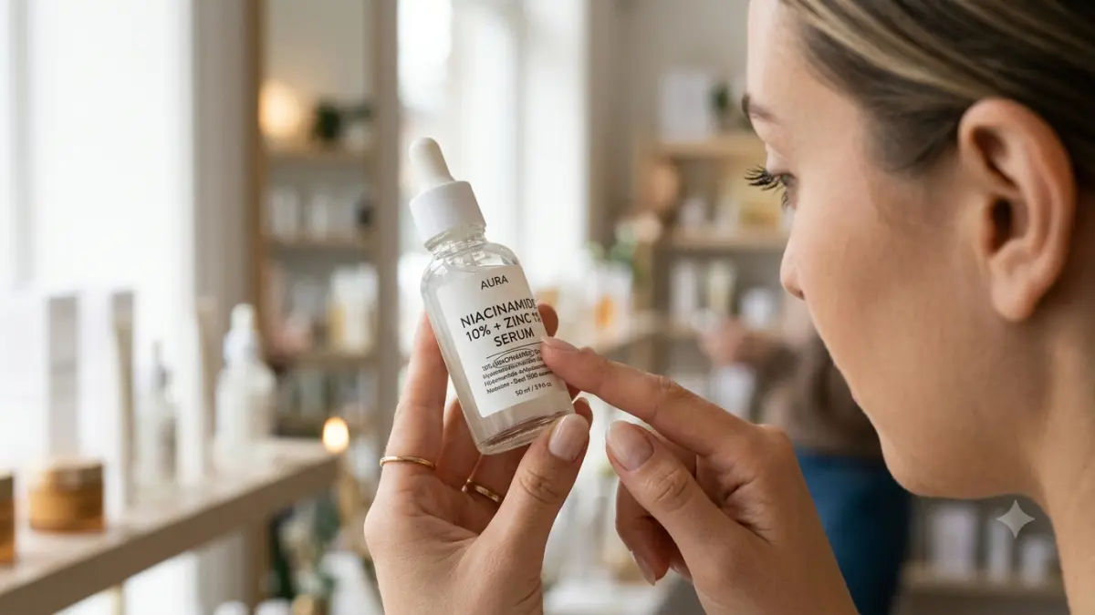 Membaca label kandungan menjadi salah satu langkah untuk memilih skincare sesuai kebutuhan kulit. (AI Generated)