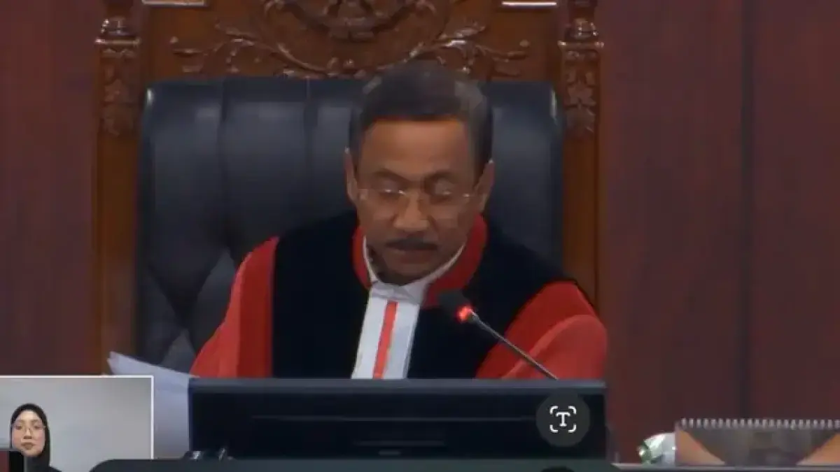 Ketua Mahkamah Konstitusi (MK) Suhartoyo di Sidang Pengucapan Putusan/Ketetapan di Gedung MK, Jakarta, Kamis (23/7/2026). 