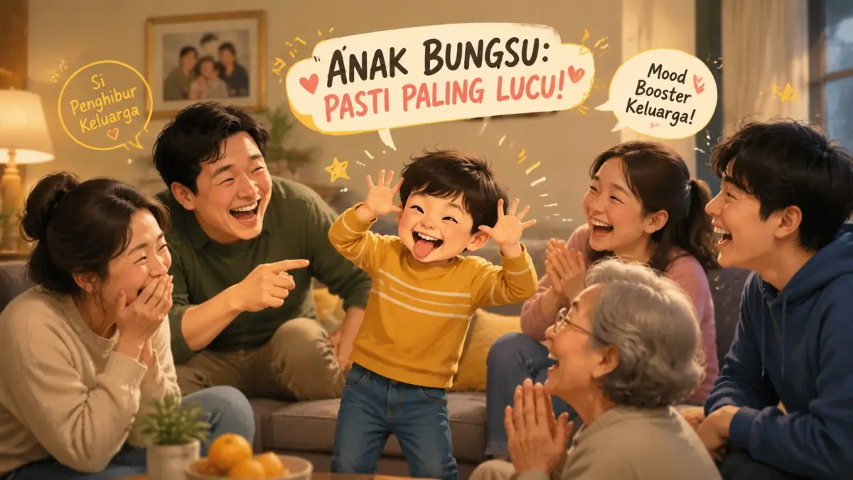 Anak bungsu yang cenderung lucu. (AI generated)