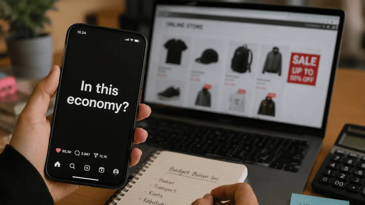 Ilustrasi Kalimat "In This Economy". (AI Generated)