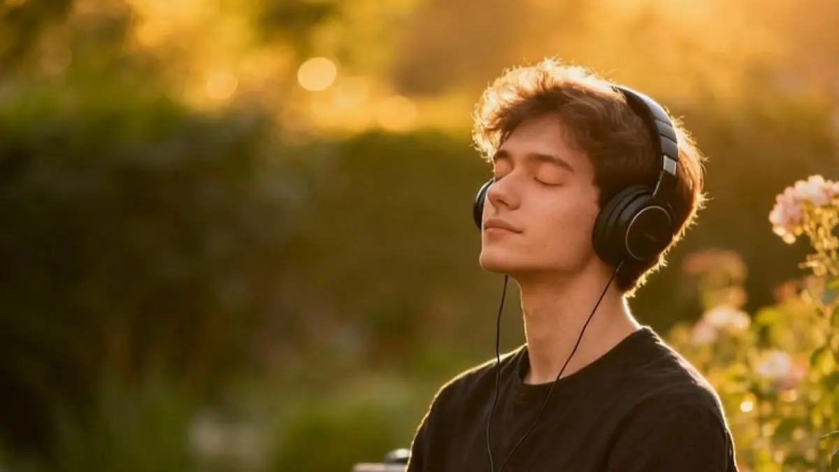 Ilustrasi Orang Sedang Bersantai Mendengarkan Musik (sumber foto Pinterest)