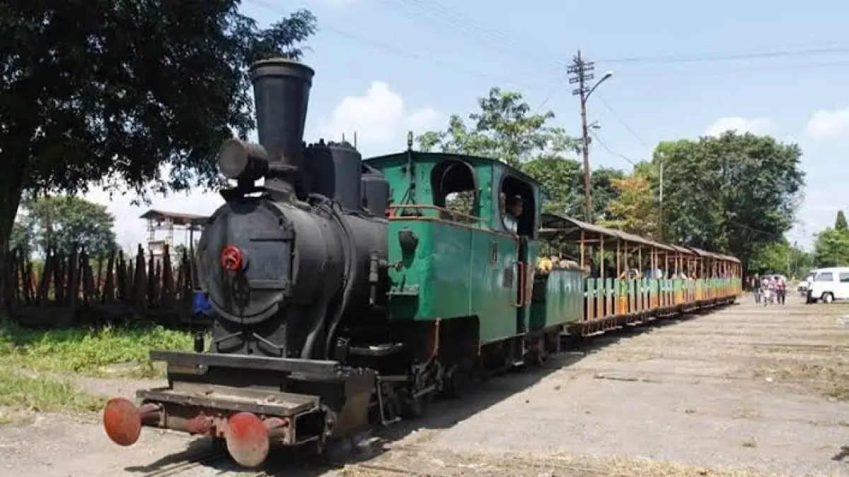 Kereta wisata Sondokoro mengajak pengunjung menyusuri jalur lori tebu yang menjadi bagian dari sejarah Pabrik Gula Tasikmadu. 