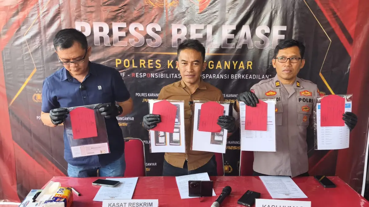 Polres Karanganyar bongkar modus penipuan rekrutmen BLUD RSUD oleh oknum eks ajudan pejabat. (Rudi Hartono/solobalapan.com)