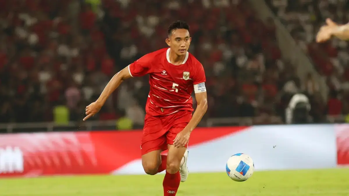 Kapten Timnas Indonesia Rizky Ridho memilih fokus meraih tiga poin saat menghadapi Vietnam dan tak ingin terpancing provokasi lawan. (Dery Ridwansah/ JawaPos.com)